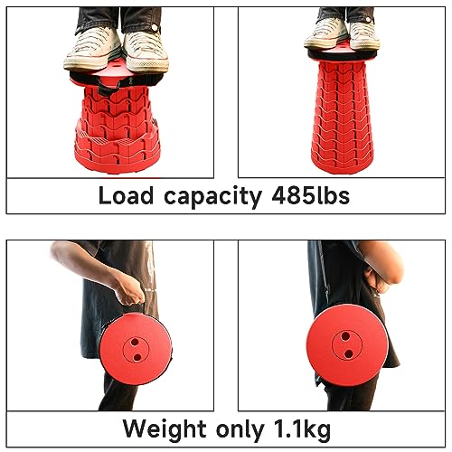 Image of Portable & Lightweight Foldable Camping Chair for Adults, Heavy Duty Folding Stool with Adjustable Shoulder Strap, Perfect for Picnic, Beach, Backyard, and Sporting Events, Max Weight 400lbs