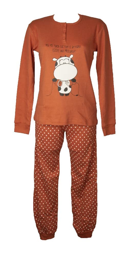 Pyjama interlock femme CRAZY FARM manches longues chaud