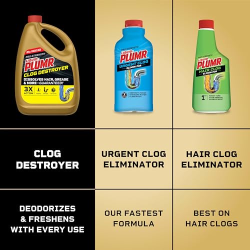 Liquid-Plumr Pro-Strength Full Clog Destroyer Drain Cleaner, 32 fl. oz. - image 8