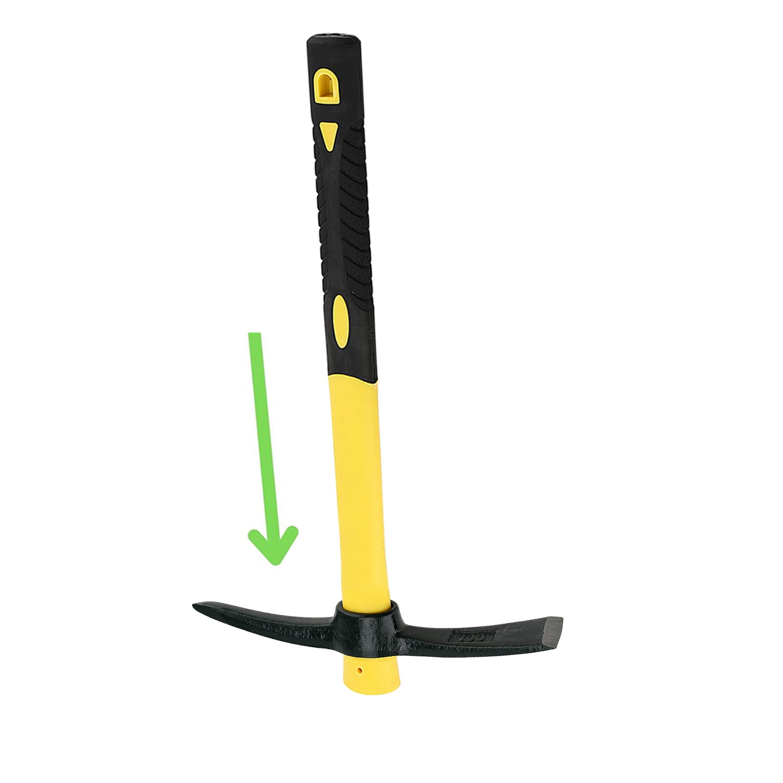 2 Stück 38cm Spitzhacke Groß, Garten Pickaxe mit Fiberglas Griff, Kreuzhacke Garten Hacke Mattock Handhacke für Gartenarbeit, Umgraben, Unkraut jäten, Erkunden, Camping