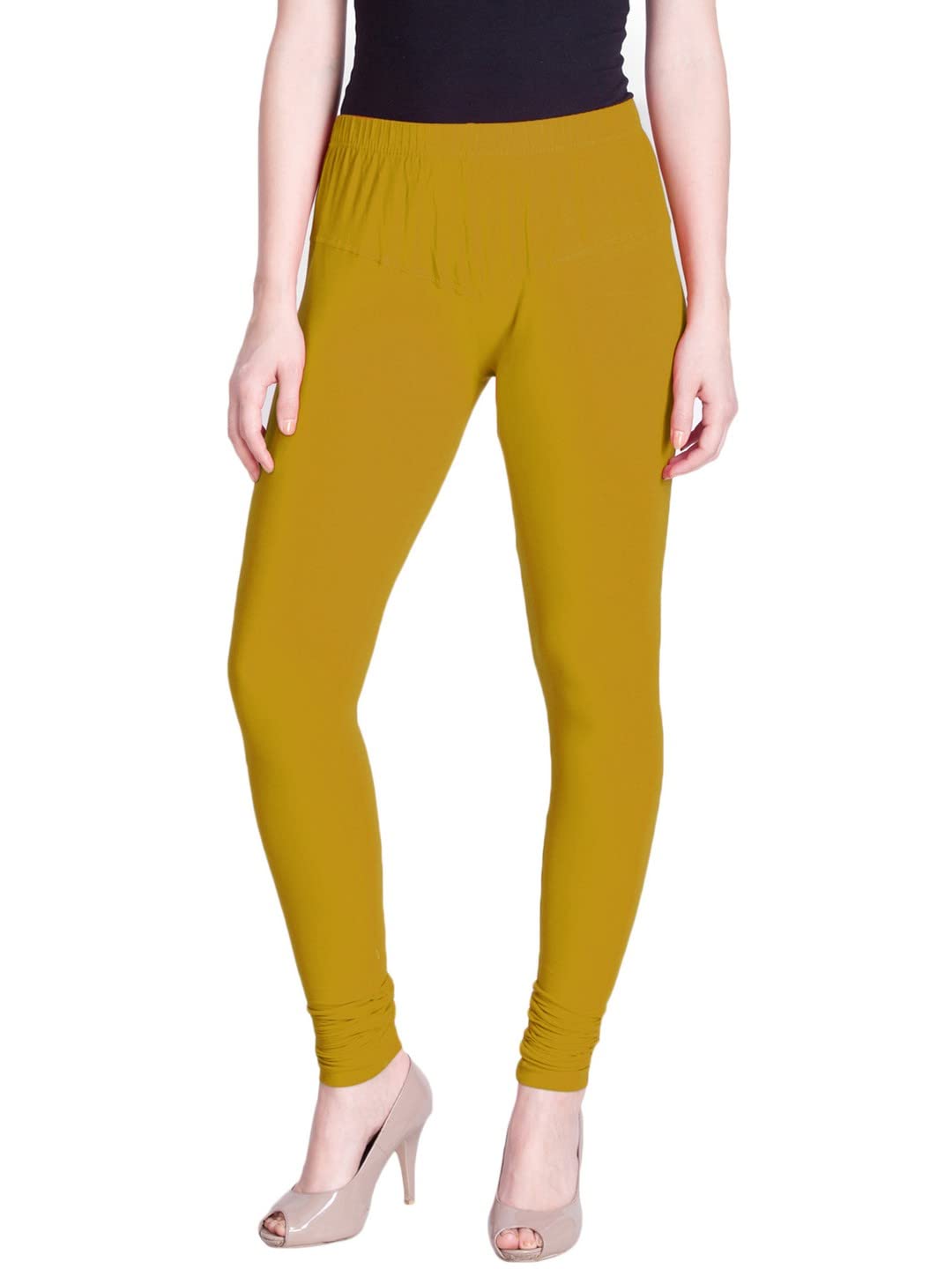 lux lyra Lyra Women Solid Premium Cotton Ankle Length Leggings | Mid-Waist | Fashionwear Rich Gold-picture-36
