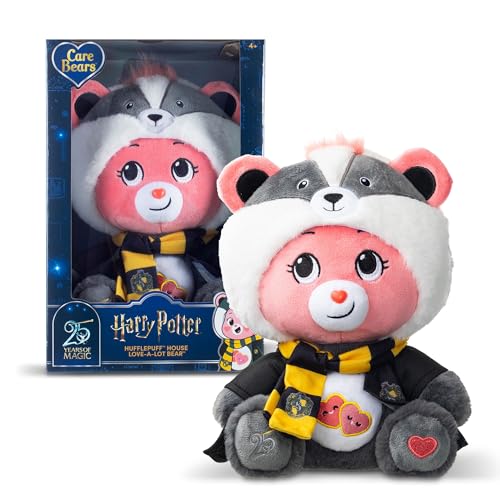 Care Bears x Harry Potter Hufflepuff Love-A-Lot Bear 30cm Hoodie Plush – Premium Hogwarts House Collectible, Ages 4+