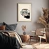 Automobile, Cream and Brown Vintage Framed Wall Art Print A2 (59.4×42cm) Black, Wall Decor for Living Room, Bedroom, Office & Home, Ready to Hang, Art Gift #3