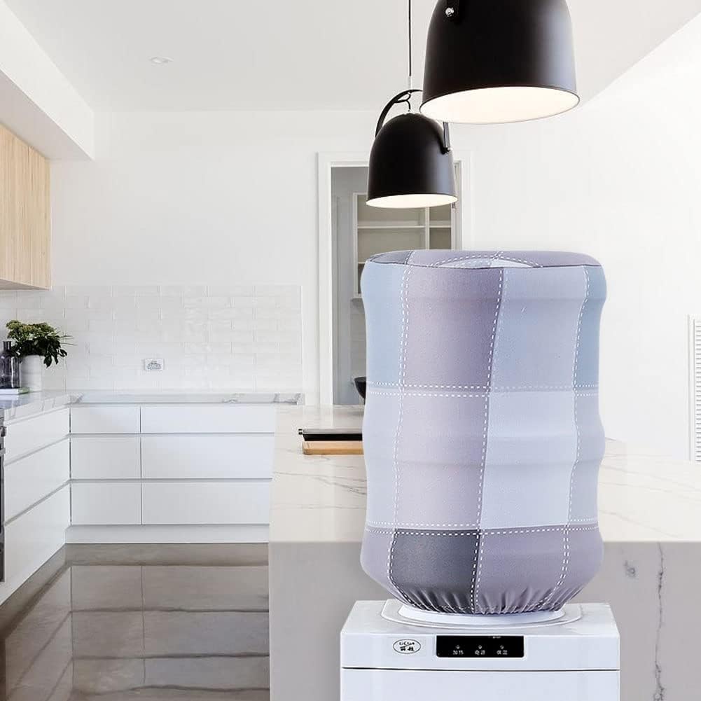 5 Gallon Water Dispenser Barrel Dust Cover Reusable Water Bottle Dust Proof Cover 5 Gallon Water Cooler Covers(Grey Plaid) image 3