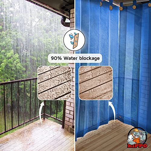 Image of HIPPO 180 GSM HDPE Outdoor Loop Curtain for Balcony & Patio Sun Blocking, UV Protection & Light-Filtering Curtains (Electric-Blue, 3FTX9FT, 1PC)