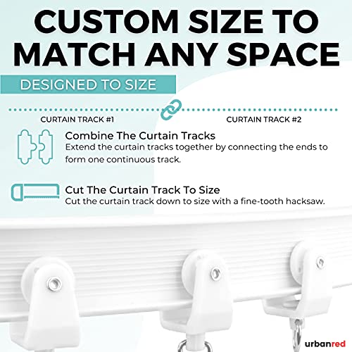 Urbanred Flexible Ceiling Curtain Track, 8 Meters (26.2 Ft) - Room Divider, Curtain Rod, Ceiling Track, Wall Divider Curtain, Ceiling Mount, Rv Rail, Shower Corner, Long Curved Hospital Privacy System #TOP6