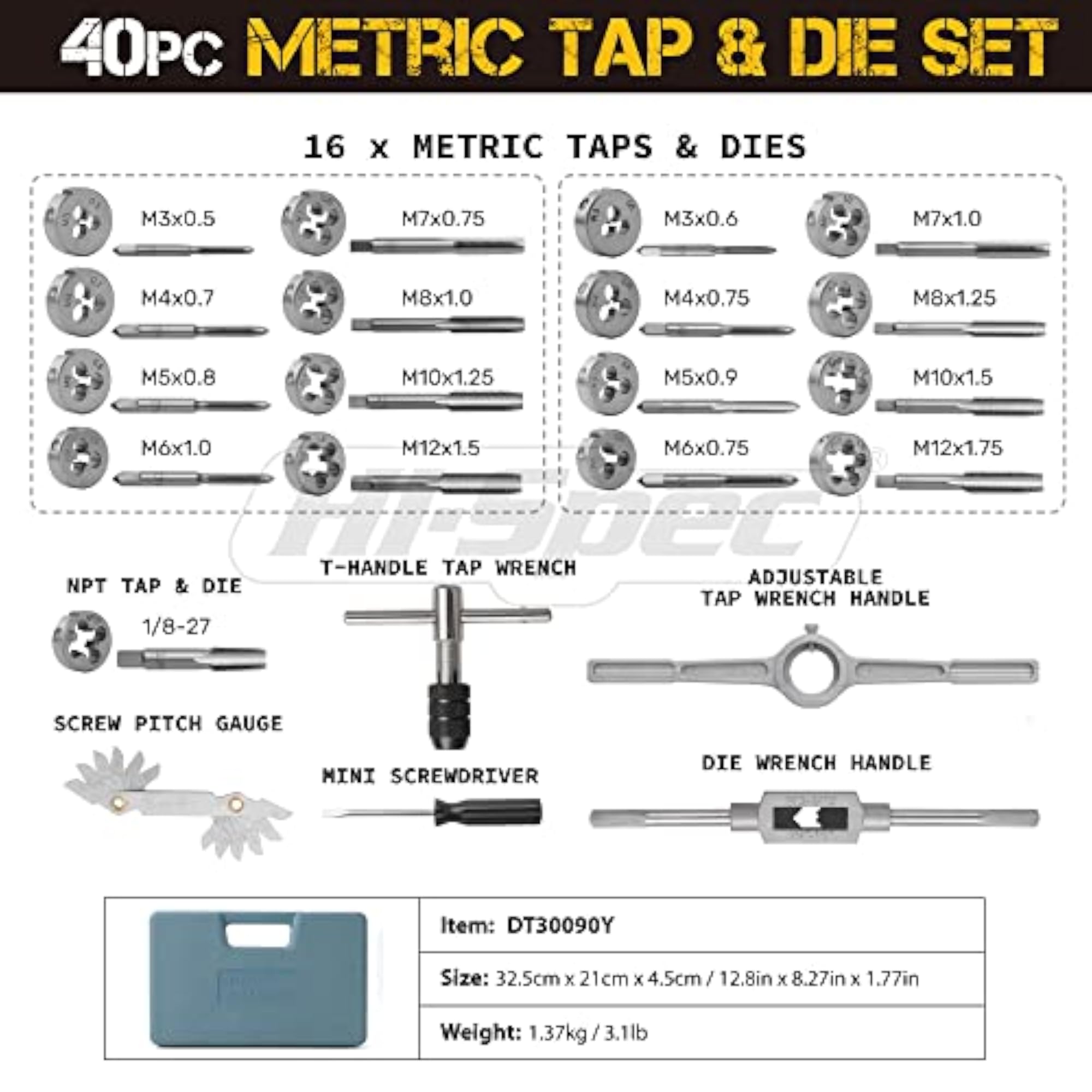 Tap and Die Set, SAE & Metric Wrench Set, Gift for DIY Enthusiasts