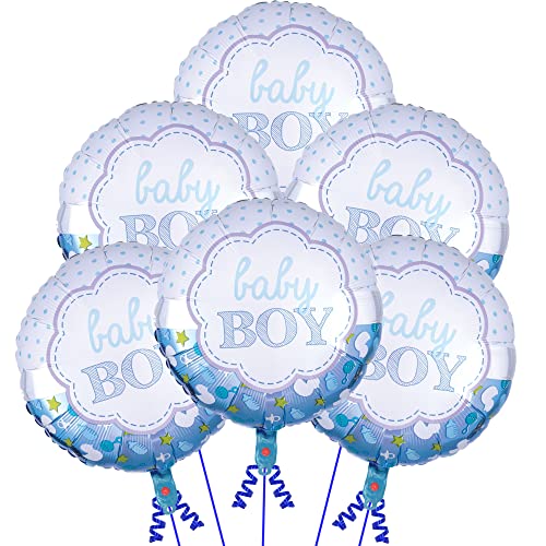 Image of GRAND SHOP Baby Boy Round Foil Balloons Pack of 6