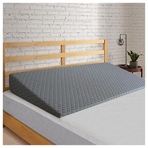 Bed Inclined Mattress Topper 7.5-Inch Incline Foam Support Wedge Pillow with Washable Knitted Cover, Wedge Mattress Elevator for Acid Reflux, Neck & Back Pain, Post Surgery, Anti-snoring, Queen
