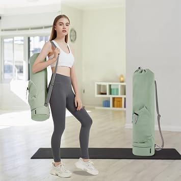 PUXING Yoga Mat Bag w/Water Bottle Pocket & Wet Pocket for Women