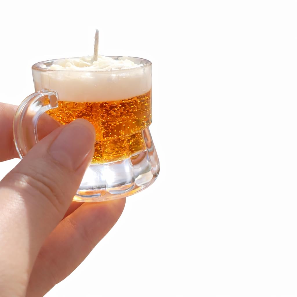 Mini Beer Candle (10 Hour Burn Time) Scented or Unscented | Handmade in The UK | Father's Day | Clear Gel Wax | Gift Wrapping Available | Vegan | Gift for Him | Man Candle