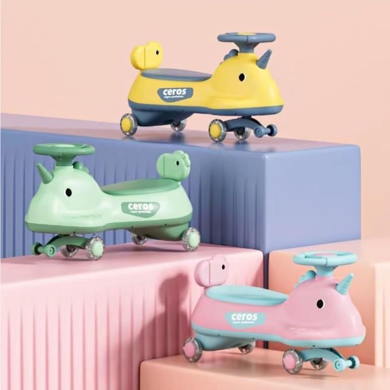 Auto Wiggle con pedaliera, luce musicale, altalena antiribaltamento, auto silenziosa triciclo