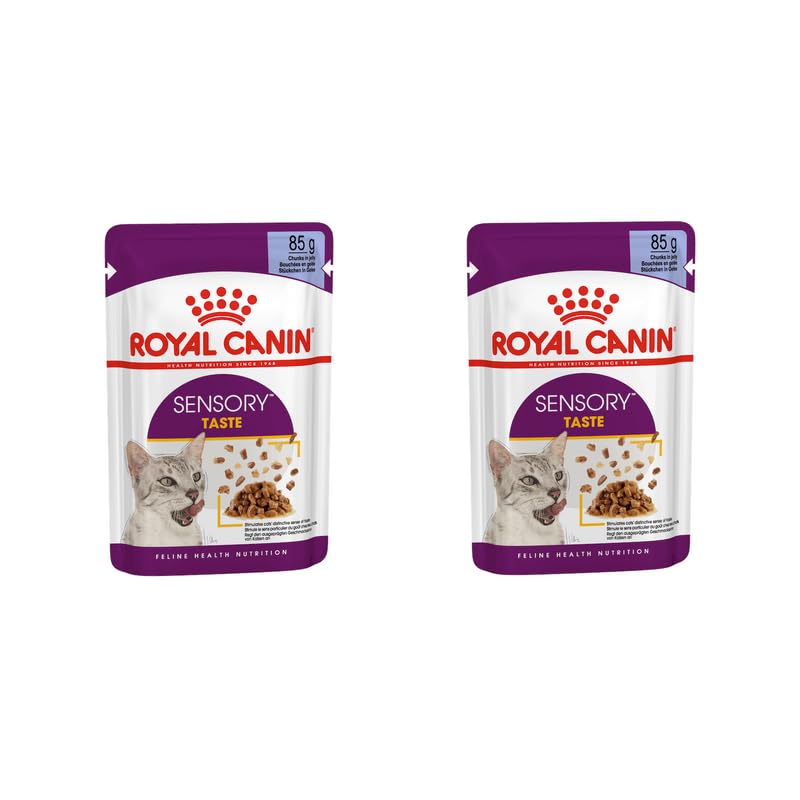 ROYAL CANIN Sensory Taste | Doppelpack | 2 x 12 x 85 g | Alleinfuttermittel für ausgewachsene Katzen | Stückchen in Gelee | Kann dabei helfen den Geschmackssinn anzuregen