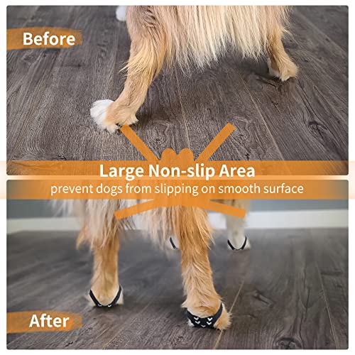 Pick For Life Anti-Slip Dog Paw Pads With Straps,Dog Paw Protectors For Senior Dogs,Black Traction Control Paw Stickers For Old Dogs 16 Pads #TOP6