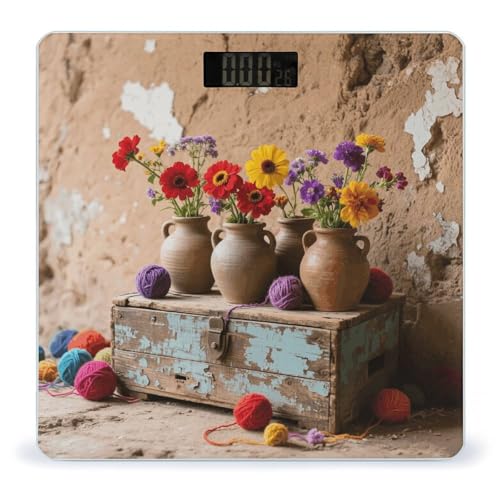Báscula para baño digital con pantalla LED y vidrio templado