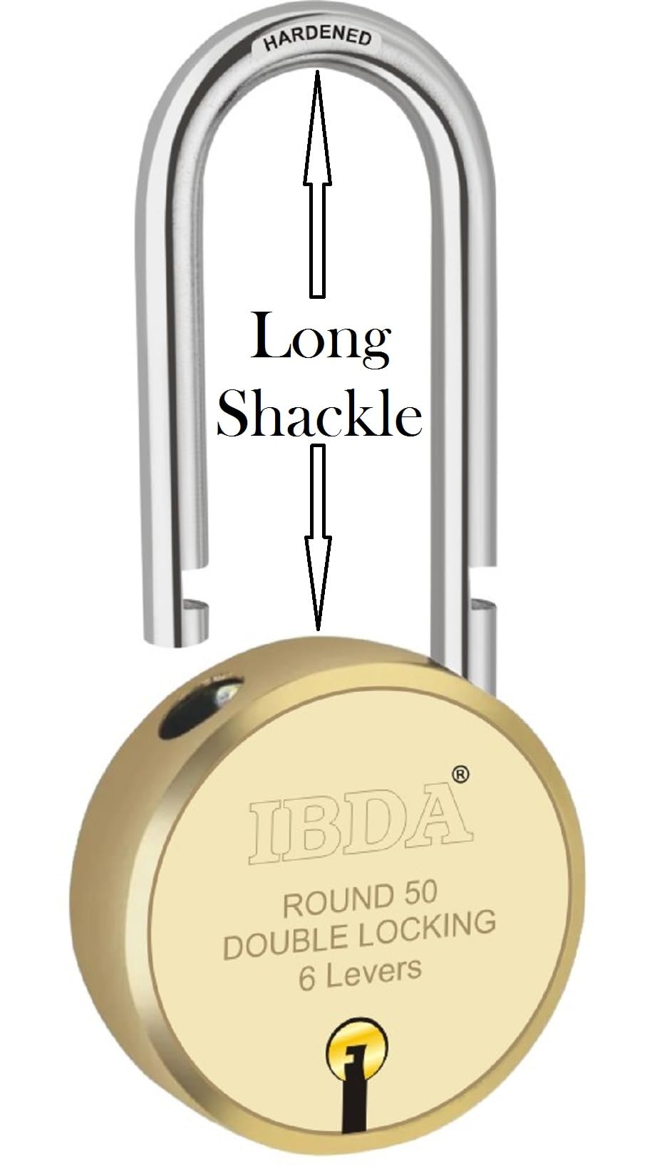 IBDA long shackle small keyed lock|lock and key|Double Locking|6 Levers Technology|Rivetless Steel Body Padlock|Lock for indoor use,home,gate,door,kadi,channel,chain,shop,school,meter box (Pack of 1) (B0CWRT79N8) Amazon Price History, Amazon Price Tracker