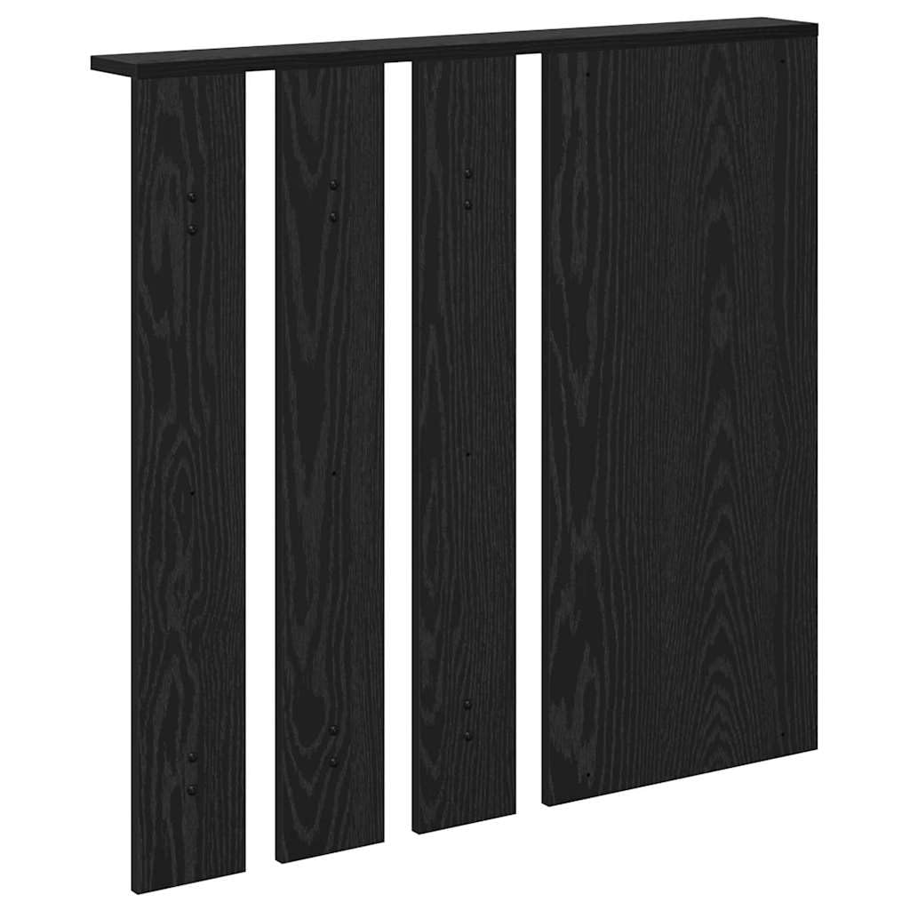 Perchero de pared con estante de roble negro 84 x 10 x 80 cm | Madera multicapa, ganchos de metal, con espejo, soporta hasta 20 kg, fácil limpieza