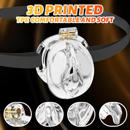 Image of Male Chastity Cage 3D Printed Sissy Cage Cock Cage with Soft TPE Bondage Gear & Accessories Adult Sex Toys Slave Tool Chastity Devices (Crystal)