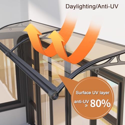 Auvent extérieur pour porte d'entrée transparent anti-UV
