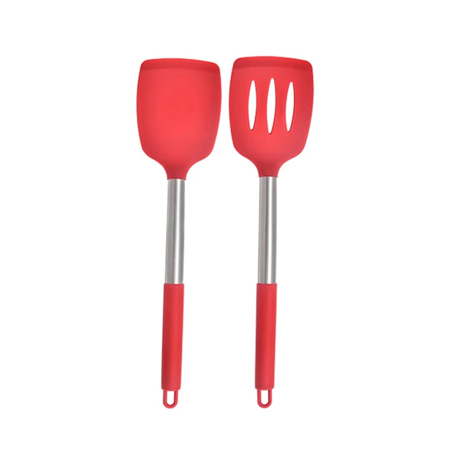 Espátula de silicona, utensilio cocina antiadherente resistente al calor for freír huevos pescado, multiusos(Red)