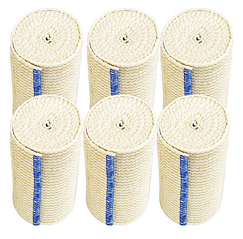 NexSkin Elastic Compression Wrap (4” Wide, 6 Pack) with Hook and Loop Fasteners at Both Ends | Str - //coolthings.us