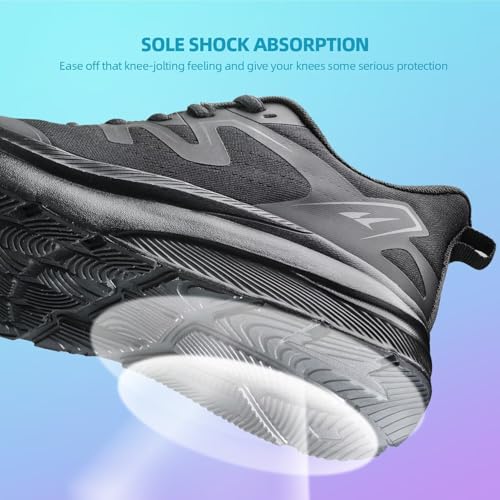 KDN Men's Wide Toe Box Shoes Cushioned Road Running Shoes Non Slip Mens Walking Sneakers for Wide Feet Comfortable Athletic Gym Workout Shoes Wide Width4