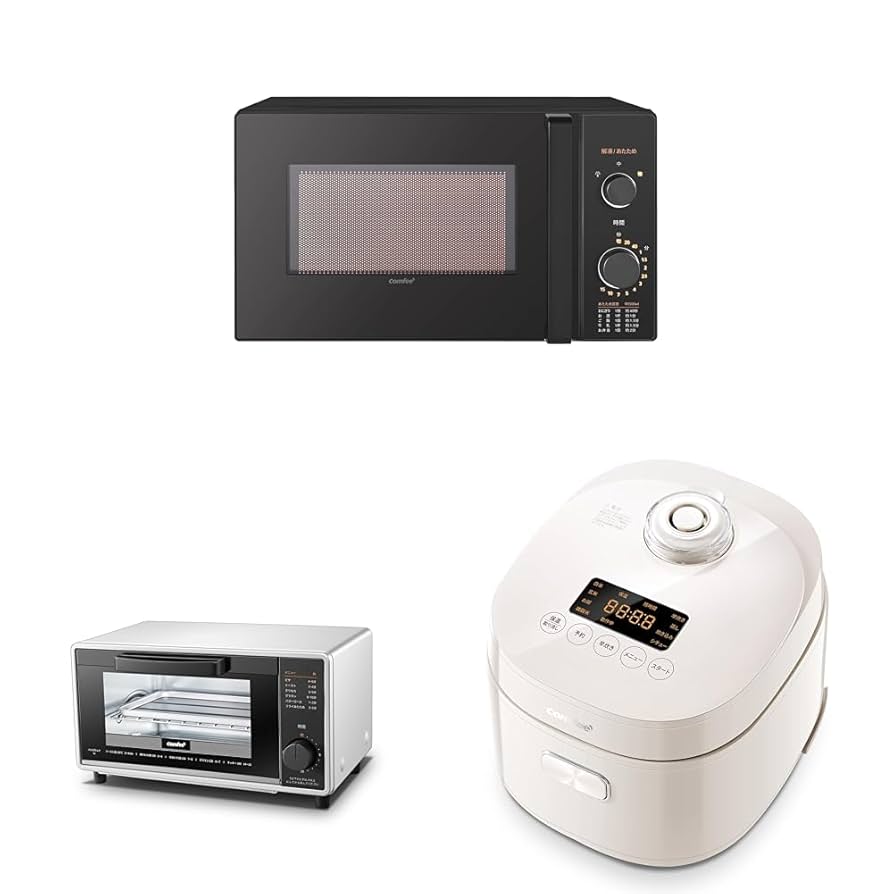 【新生活家電セット 3点】COMFEE&#39;電子レンジ17L ターンテーブル+トース Amazon | 【新生活家電セット 3点】COMFEE'電子レンジ17L ターン