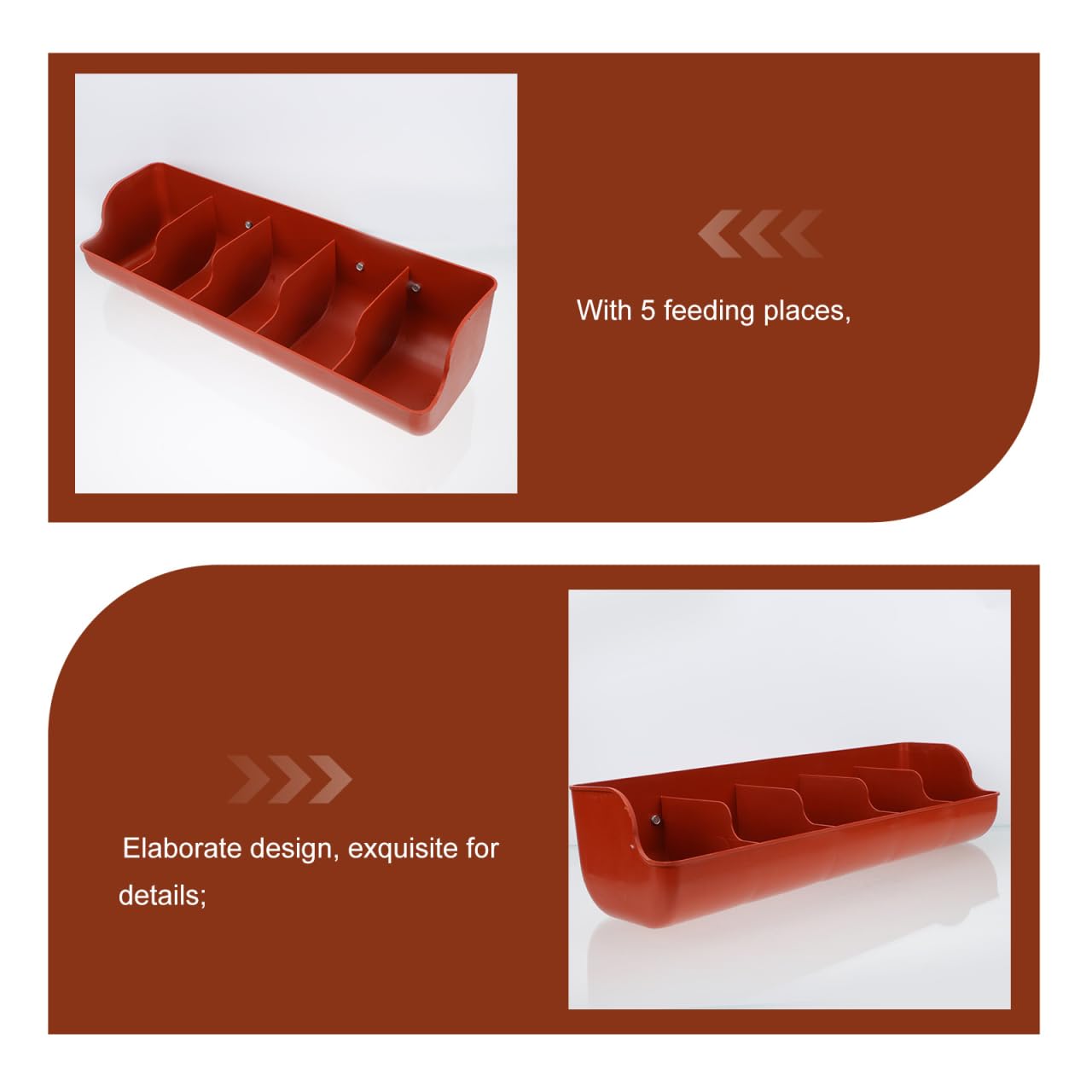 POPETPOP Comederos colgantes para aves de corral: 2 comederos de pollo, contenedor de alimentación de cerdos para pollo, pato, cabra, cerdo, aves de corral, ganado, 5 compartimentos
