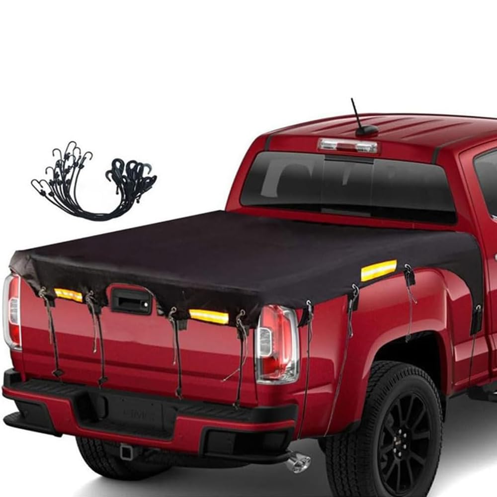 RJXGJK Truck Bed Tarp Cover for Isuzu D-Max Space Cab LSE/LS/L 2021, Waterproof Oxford Fabric Truck Bed Pickup Truck Bed Covers with Bungee Webbings All Weather Outdoor Tarps,C L247*W185