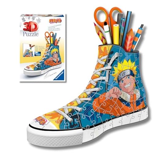 Ravensburger - Puzzle 3D Niños Portalápices Sneaker Naruto | Puzzles 3D para Niños De 8 Años O Más | Maquetas para Montar De 108 Piezas | Regalo Niño 8 Años O Más
