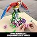 Vziimo Parrot Floral Building Set, MOC Flower and Parrot Collectible Table Art Kit, Creator 2 in 1 Animals Bird Ideas Gifts Toys for Adults and Teens Age 14+ (1176 PCS)