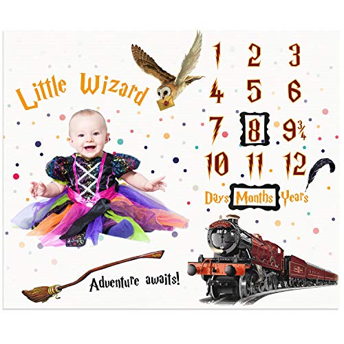 Image of Baby Milestone Blanket for Newborn Memory Photo Taken | Little Wizard Baby Shower Gifts