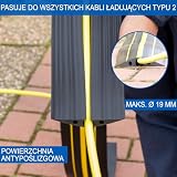 Kanał kablowy EVify 1,5 m, most kablowy do ładowania samochodów elektrycznych Typ 2 – solidna, płaska osłona zderzaka do użytku na zewnątrz – antypoślizgowa podłoga kanału kablowego