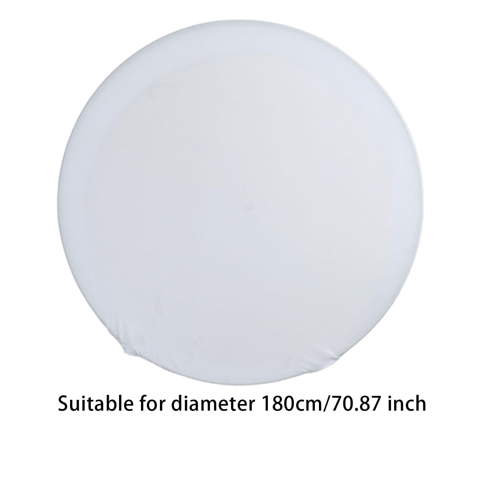 Copertura Poliestere Copertura per Struttura Cerchio Elasticizzata Resistente alle Intemperie Utilizzo Ripetuto Adatta a Festa Matrimonio, Bianco 180 Cm