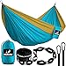 XL Double Hammock Camping Hammock Holds 1000 lbs with Carabiners and Tree Ropes Lightweight Parachute Nylon Portable Hammock For Backpacking, Camping, Hiking, Travel, Beach, Yard, 125