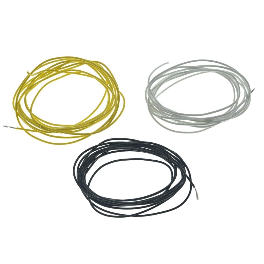 Dopro 22 AWG PVC Coated Guitar Hookup Wire 22 Gauge Guitar Harness Wires Black/White/Yellow 19.5 Feet (each color 6.5 FT) - Image 2