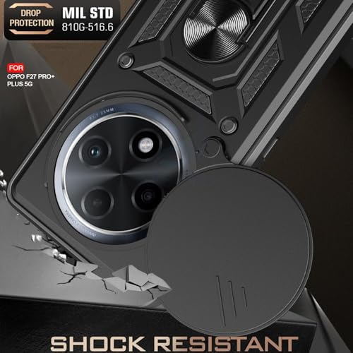 Image of AIBEX Back Cover for Oppo F27 Pro Plus 5G | D10 Tough Armor Case | Sliding Camera Shield | 360 Protection | Kickstand Ring Holder | Military-Grade Shockproof Bumper Case