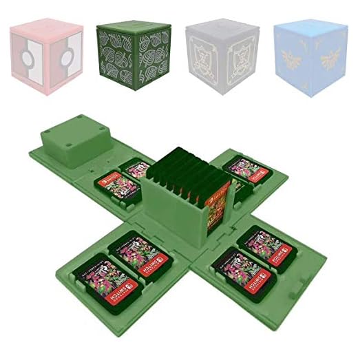ALOUWEEKUKY Funda de Juego - Compatible para Nintendo Switch Compatible con hasta 16 Juegos de Nintendo Switch Organizador de Tarjeta de Juego Contenedor de Viaje(Hojas Verdes)