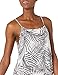 28 Palms Tropical Hawaiian Print Halter Shift Dress, Palm Fronds White/Black, US...