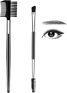 2 in 1 Dual Eyebrow Brush,2 Pack Professional Eyelash Brush Eye Lash Comb Double-Ended Angled Eye Brow Brush Eyelash Brush Eyelash Comb Spoolie Brush Set Eye Makeup Tool Kit for Women