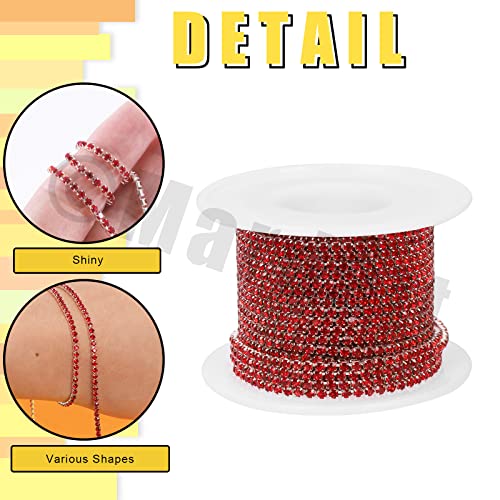 Cadena de diamantes de imitación de 2mm y 10 yardas con base plateada 4