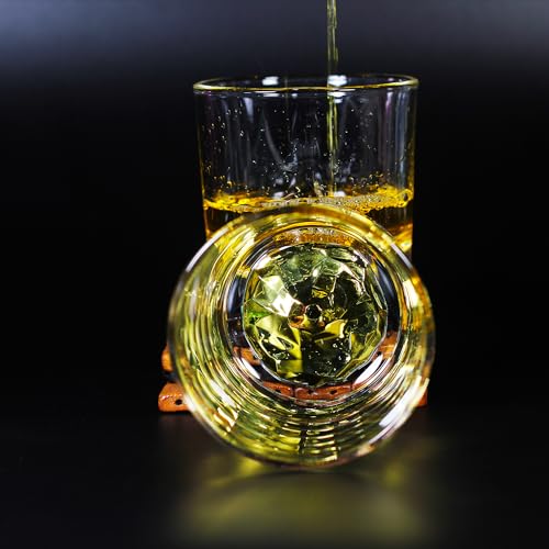 Image of Melbify Gold Opera Whiskey Glass Gift Set | 2 pcs Set | 300 ml | Premium Packing | Gift Box | Gold-Bottomed | Imported | Luxurious | Ideal for Wedding Gifts, Anniversary, VIP and Corporate Gifts