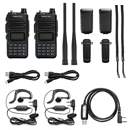 Radioddity Gm-30 Gmrs Radio, Handheld 5W Long Range Two Way Radio For Adults, Gmrs Repeater Capable, With Noaa Scanning & Receiving, Display Sync, For Off Road Overlanding, 2 Pack + Programming Cable #TOP7