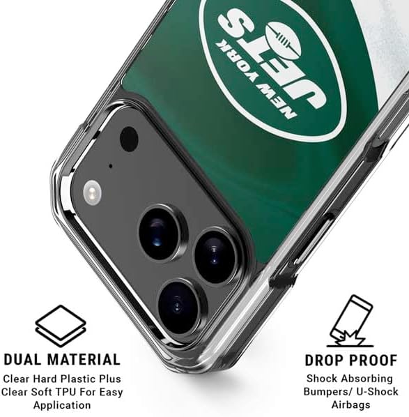 Skinit Clear Phone Case Compatible with iPhone 17 Pro Max - Officially Licensed NFL New York Jets Design