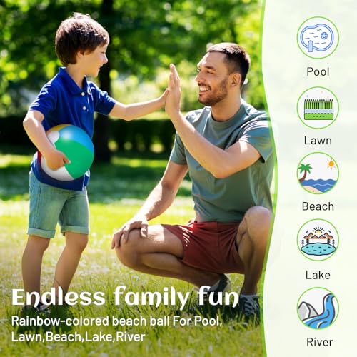 10 Stück Wasserball Aufblasbar,Dia27 /40cm,Wasserball Kinder, Bunt Strandball Inflatable Beach Ball,Strand Spielzeug,Schwimmball für Sommer-Wasserspiele Kinder (Farbig)