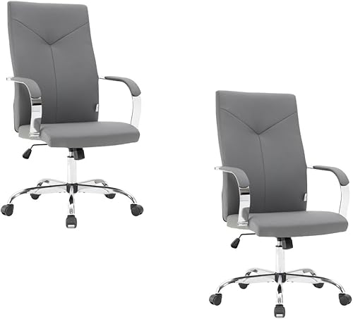 Miniatura 27 de LeisureMod Sonora - Silla de oficina ejecutiva ergonómica de cuero con respaldo alto y altura ajustable y giratorio para el hogar y la oficina Negro