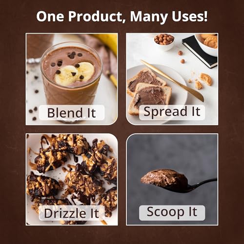 Image of Growfitz Peanut Butter Chocolate Crunchy 800g | 24g High Protein Peanut Butter | 7g Fiber | Tasty & Healthy Nut Butter Spread for Breakfast & Snacks | Zero Sugar