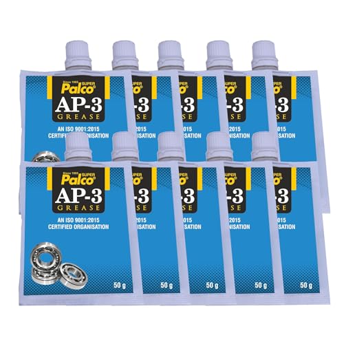 Image of PALCO AP-3 GREASE Pouch 50g (Pack of 10) Multipurpose Water Resistant & Chassis Bearing Lithium Base Anti Corrosion Grease for Car Cycle Bike Chain Lube NLGI-3 Long Lasting Lubricant