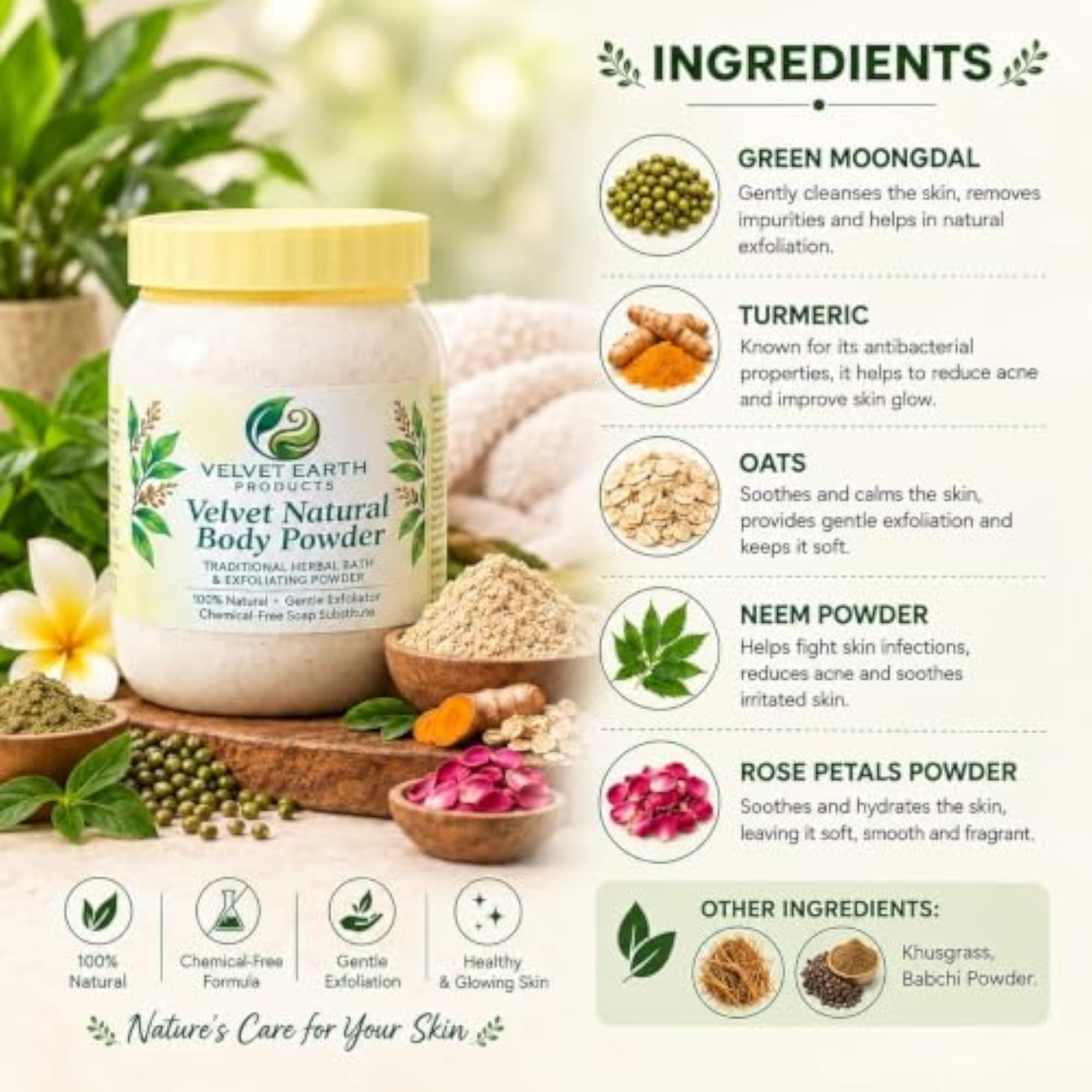 Velvet Earth Natural Body Powder