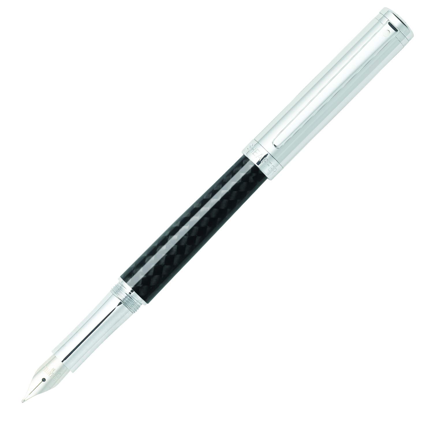 SHEAFFER E0923943 Intensity Fibre Barrel and Chrome Cap Fountain Pen - Carbon